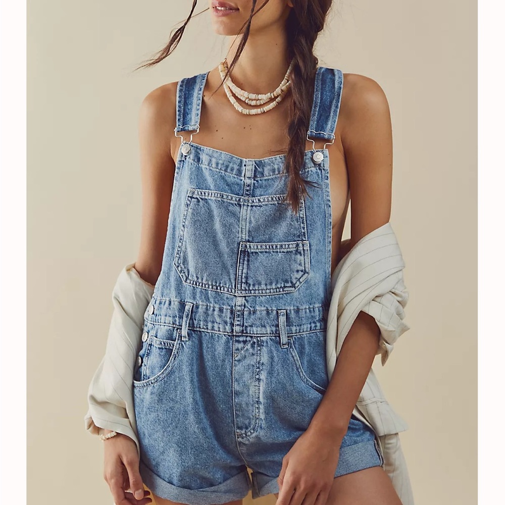 ISO!! Powder blue ziggy short denim free people overalls size xs!!